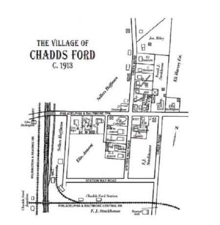 Map of the Village of Chadds Ford, c.1913