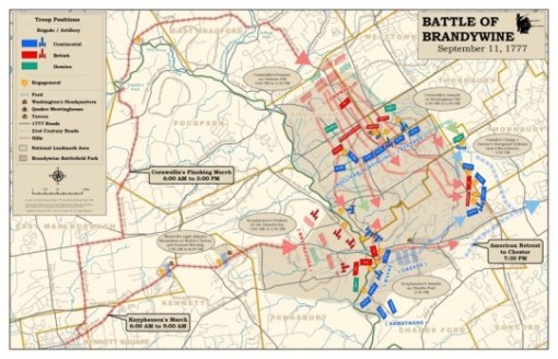 Map of the Battle of Brandywine, September 11, 1777